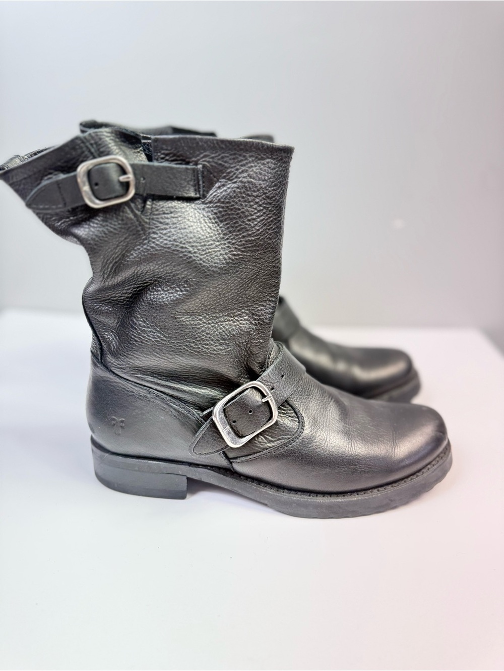 Frye Harness Moto Boots – Black Leather – Size 7.5 B - Picture 2 of 6